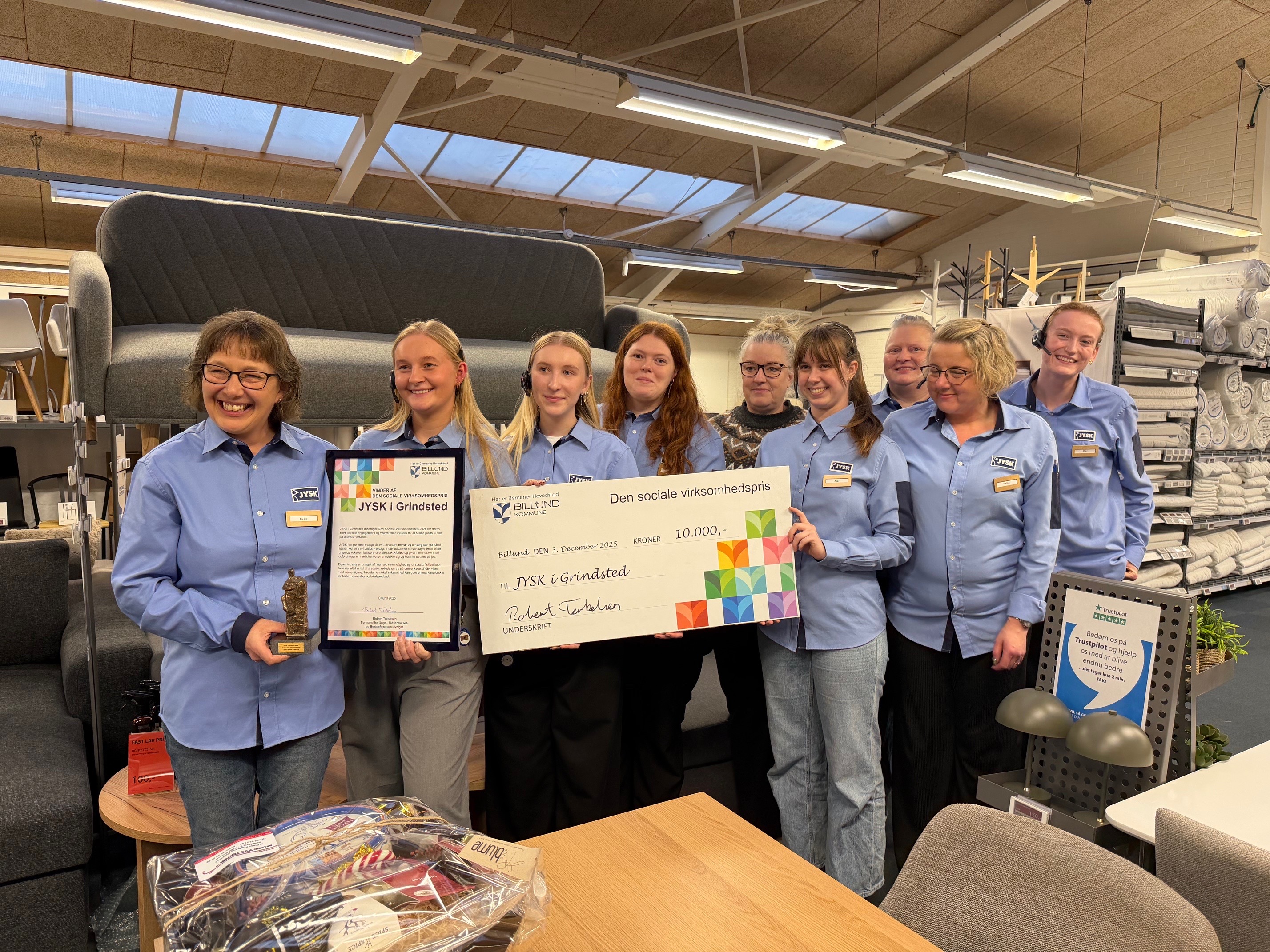 JYSK i Grindsted er kåret som årets vinder af Den Sociale Virksomhedspris i Billund Kommune.