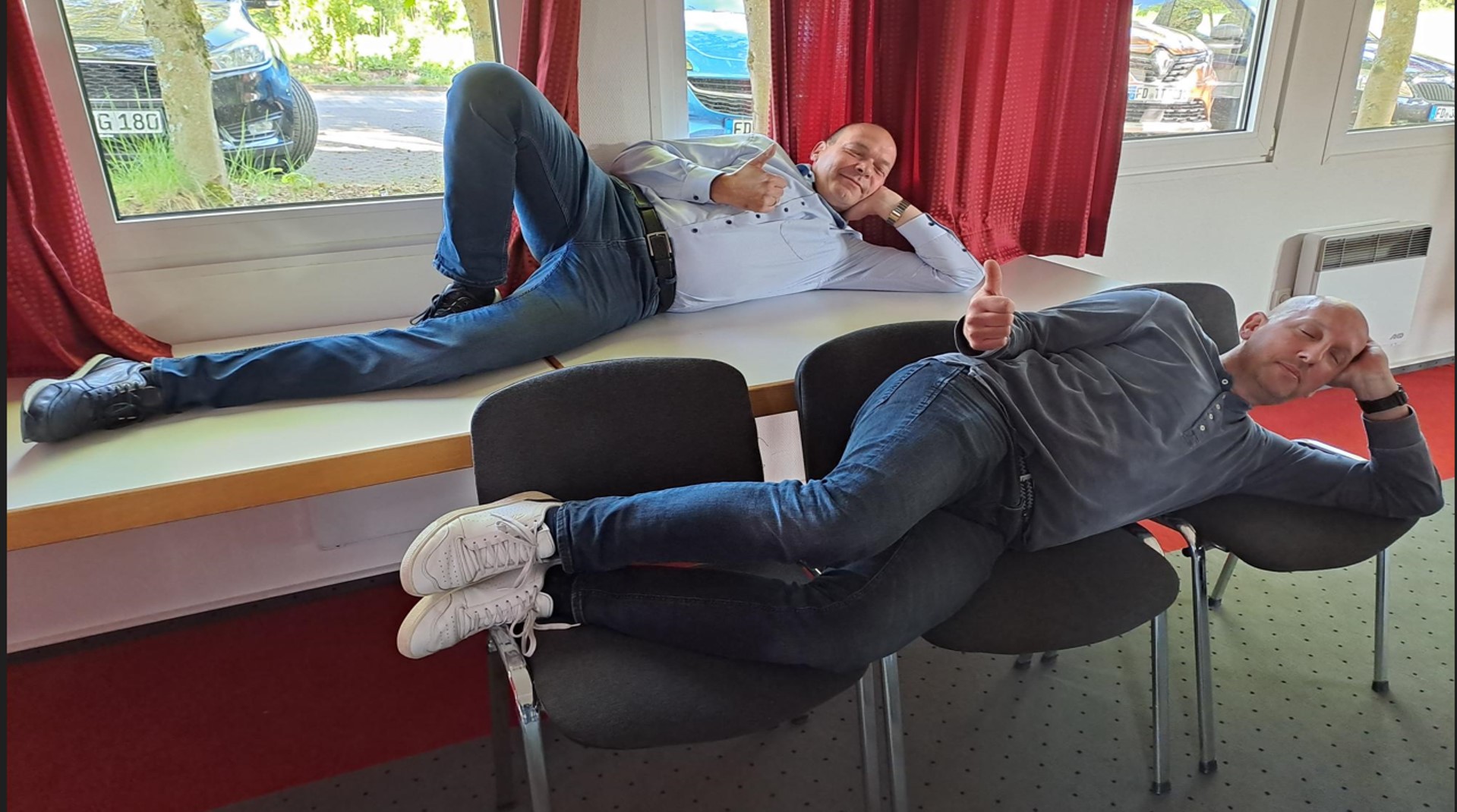 John (hinten) und Henning arbeiten am richtigen Mindset... ;-)