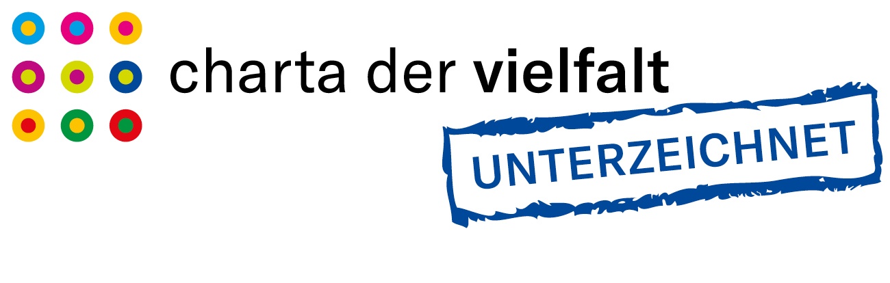 Logo Charta der Vielfalt mit dem Stempel "unterzeichnet" versehen