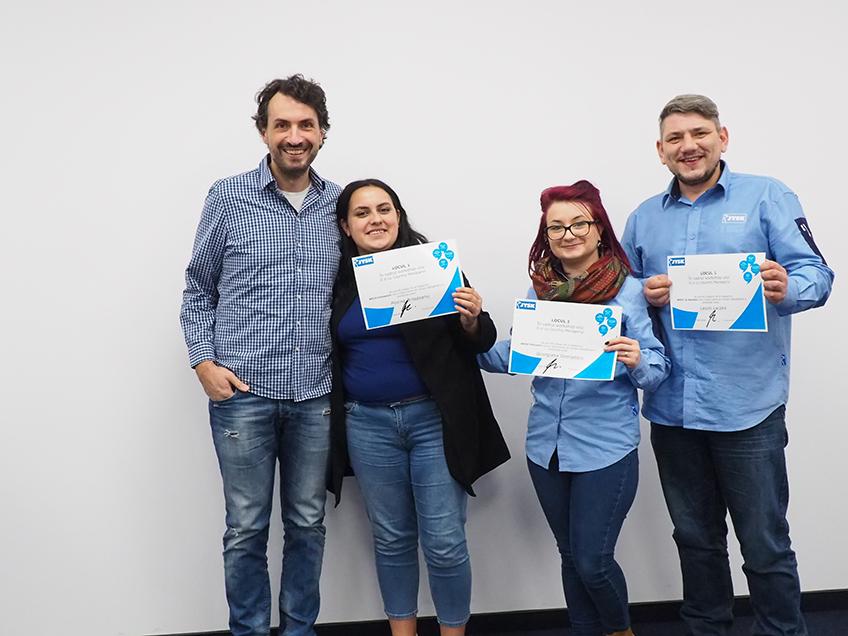 The winning team from the workshop - Laczko Laszlo, Florina Birladeanu and Georgiana Georgescu
