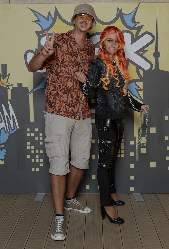 Raoul Duke (Fear and Loathing în Las Vegas) și Johnny Blaze (Ghost Rider)