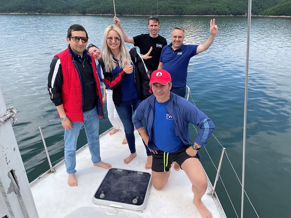 During a teambuilding at sailing