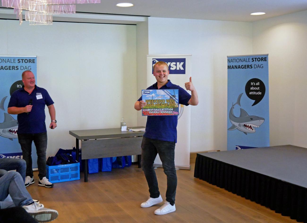Tom Geertjes uit Emmen, een van de vele prijswinnaars deze dag