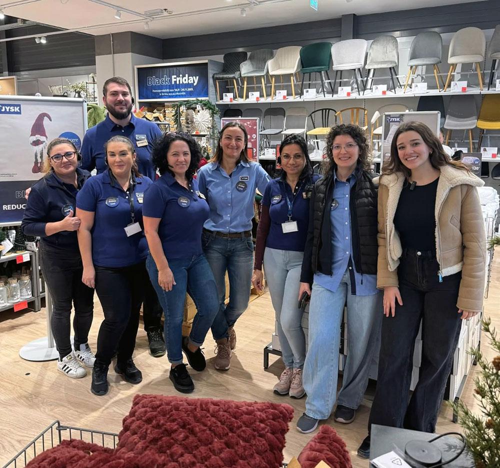 Iraida Paiuc, Commercial Sales and Marketing Managaer, Irina Melente, Social Media and Digital Coordinator, și Ana Milan, Sales and Marketing Assistant, la JYSK Vitantis