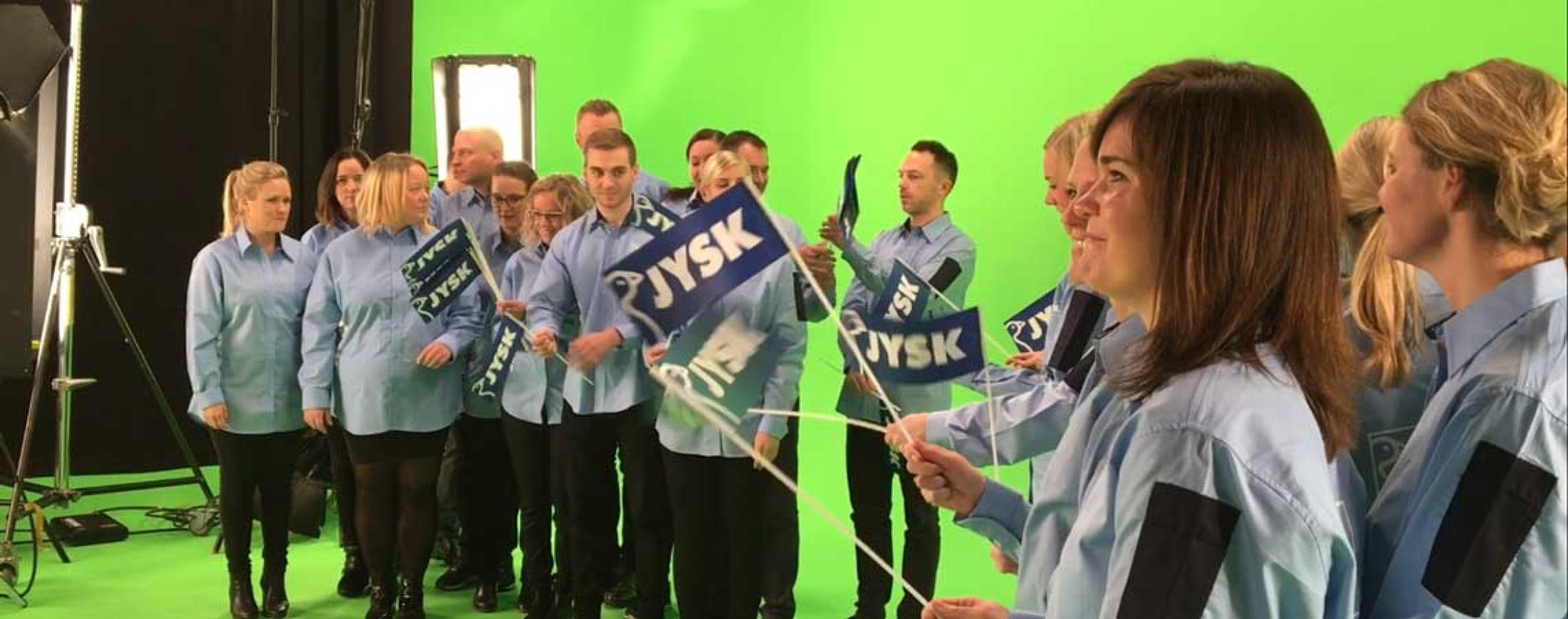 JYSK colleagues on set