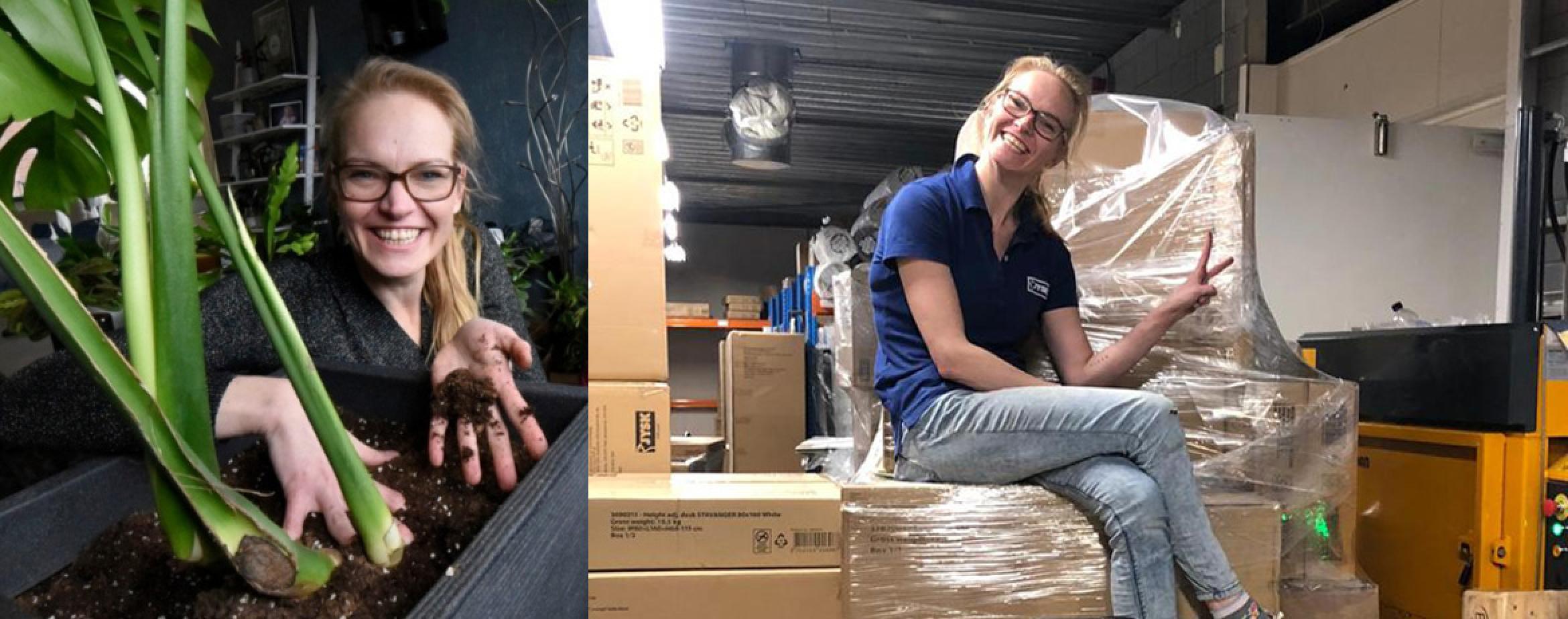 JYSK storemanager Marjo Bruijsten geeft afgedankte planten een tweede leven