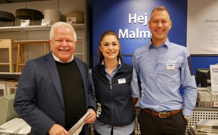 Mikael Nielsen, EVP Reatil, Mika , Store Manager JYSK Mobilia and Johan Sjödin, Country Manager JYSK Sweden.