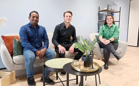 Het B2B-team in Nederland: Rajiv Bakas, Emilio Bergevoet en Esra Darende.